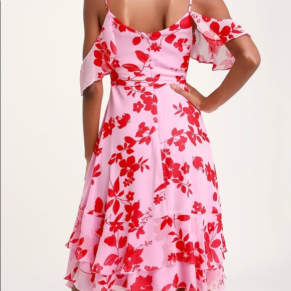 Valorous Vera Pink Floral Print Midi Dress - Picture 6 of 8